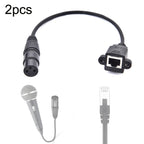 2pcs XLR 3 Pin Female To RJ45 Female Network Connector Adapter Converter Cable, 30cm