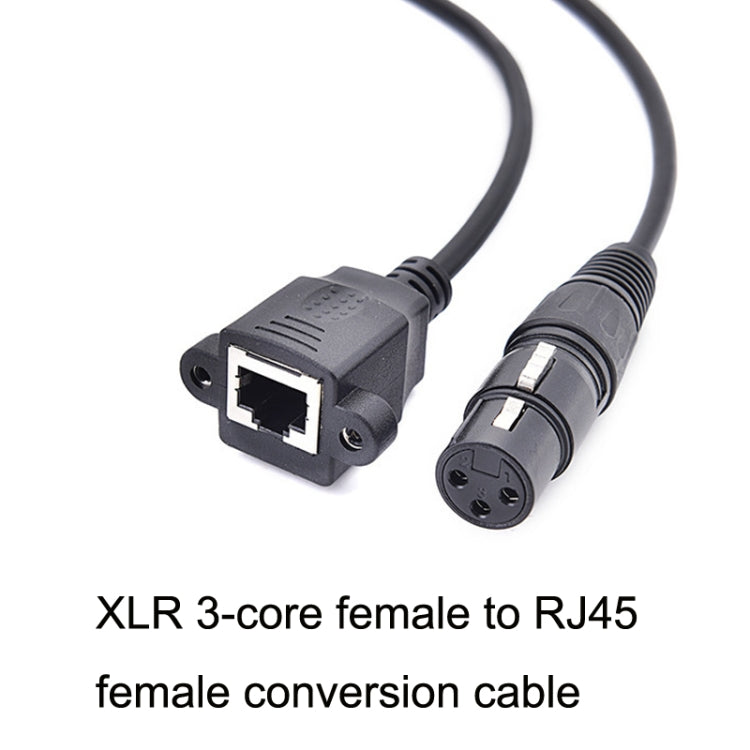 2pcs XLR 3 Pin Female To RJ45 Female Network Connector Adapter Converter Cable, 30cm