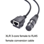 2pcs XLR 3 Pin Female To RJ45 Female Network Connector Adapter Converter Cable, 30cm