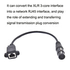 2pcs XLR 3 Pin Female To RJ45 Female Network Connector Adapter Converter Cable, 30cm