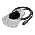 3 In 1 Out Switch Manually Switching Digital Audio Fiber Optic Switch With Cable, Rich Gold