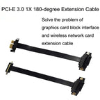 PCI-E 3.0 1X 180-degree Graphics Card Wireless Network Card Adapter Block Extension Cable, Length:, 10cm, 15cm, 20cm, 25cm, 30cm, 40cm, 50cm