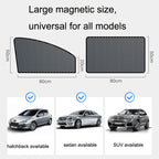 Car Sunshade Magnetic Iron Reflective Mesh Gauze Sunscreen Heat Insulation Sunshade Baffle, Front Window Driving, Front Window Co-driving, Rear Window Square