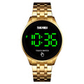 SKMEI 1579 Simple Touch Screen LED Luminous Stainless Steel Electronic Watch, Black, Gold, Rose Gold, Silver