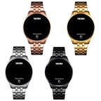 SKMEI 1579 Simple Touch Screen LED Luminous Stainless Steel Electronic Watch, Black, Gold, Rose Gold, Silver