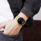 SKMEI 1579 Simple Touch Screen LED Luminous Stainless Steel Electronic Watch, Black, Gold, Rose Gold, Silver