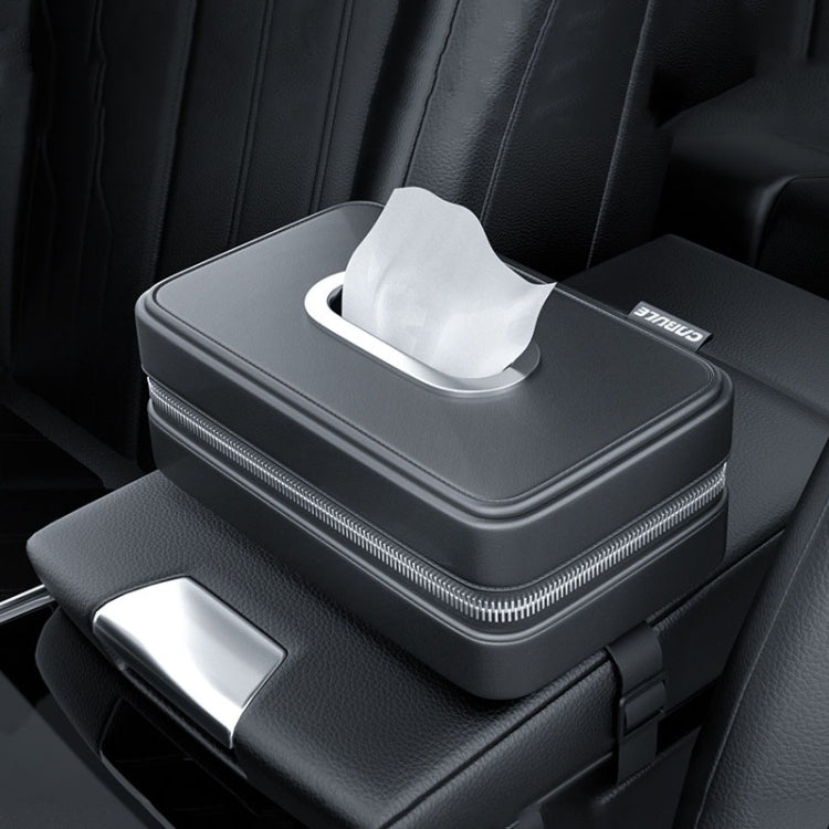 Car Sunshade Board Seat Back Tissue Box Multi-functional Elastic Belt Leather Paper Box, Tissue Box
