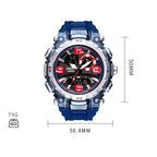 SMAEL 1921 Men Dual Movement Sports Watch Multifunctional Time Night Light Alarm Student Wrist Watch