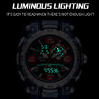 SMAEL 1921 Men Dual Movement Sports Watch Multifunctional Time Night Light Alarm Student Wrist Watch