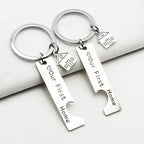 Stainless Steel Titanium Steel Keychain House Pendant, House Keychain