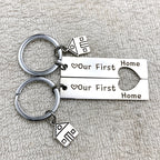 Stainless Steel Titanium Steel Keychain House Pendant, House Keychain