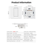 Tuya ZigBee Smart Single-fire Zero-fire Sharing Switch Phone Control Voice Panel EU Plug, Spec:, 1 Button, 2 Buttons, 3 Buttons