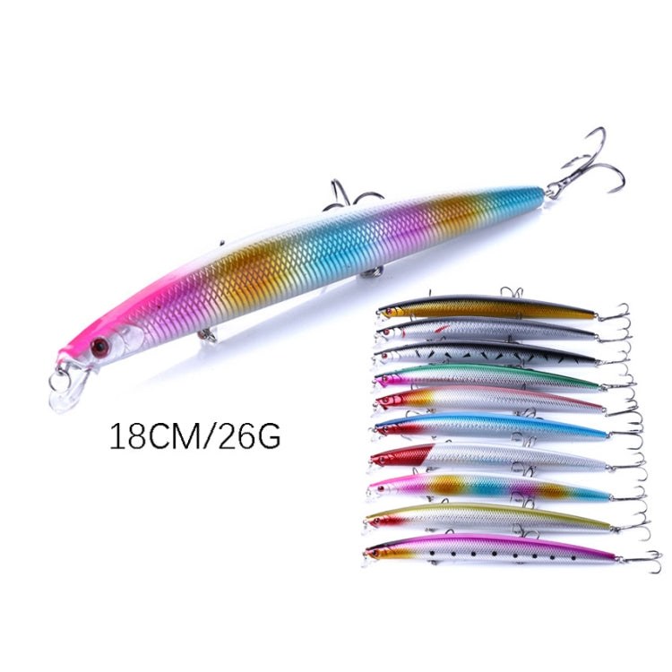 HENGJIA MI101 18cm 26g Long-distance Casting Sea Fishing Fake Lures Minnow Baits, MI101 (5), MI101 (1), MI101 (2), MI101 (3), MI101 (4), MI101 (6), MI101 (7), MI101 (8), MI101 (9), MI101 (10), MI101 (10 Colors)