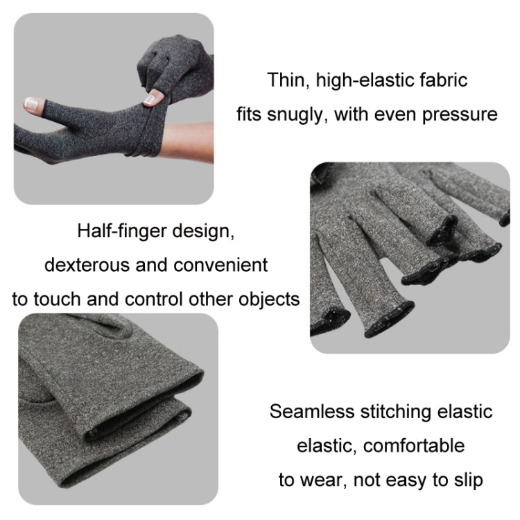 Outdoor Half Finger Joint Care Compression Cycling Gloves, S, M, L, XL