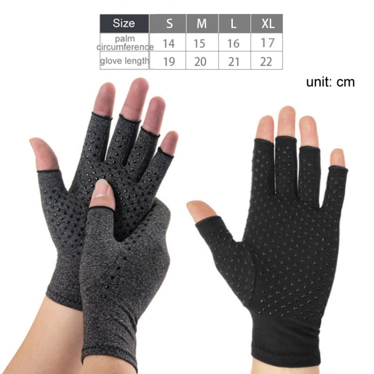 Arthritis Rehabilitation Silicone Non-slip Cycling Half Finger Gloves, S, M, L, XL