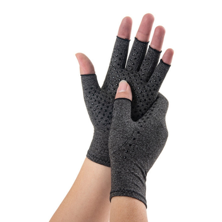 Arthritis Rehabilitation Silicone Non-slip Cycling Half Finger Gloves, S, M, L, XL