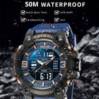 SMAEL 8049 Waterproof Sports Watch Men Multi-function Night Light Electronic Watch