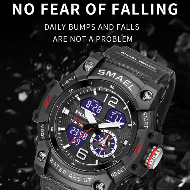 SMAEL 8007 Outdoor Sports Waterproof Dual Display Electronic Quartz Watch