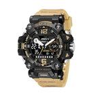 SMAEL 8072 Alloy Outdoor Multifunctional Electronic Watch Men Dual Display Waterproof Watch