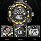 SMAEL 8045 Outdoor Waterproof Time Sports Luminous Dual Display Watch
