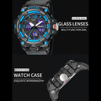 SMAEL 8008 Outdoor Sports Multifunctional Waterproof Luminous Men Watch, Red, Black, Orange, Fluorescent Green, Deep Blue, Grass Green, Black Gold, Rose Gold, Black Blue