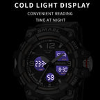 SMAEL 8008 Outdoor Sports Multifunctional Waterproof Luminous Men Watch, Red, Black, Orange, Fluorescent Green, Deep Blue, Grass Green, Black Gold, Rose Gold, Black Blue