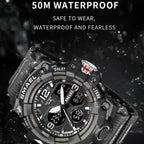 SMAEL 8008 Outdoor Sports Multifunctional Waterproof Luminous Men Watch, Red, Black, Orange, Fluorescent Green, Deep Blue, Grass Green, Black Gold, Rose Gold, Black Blue
