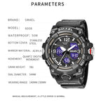 SMAEL 8008 Outdoor Sports Multifunctional Waterproof Luminous Men Watch, Red, Black, Orange, Fluorescent Green, Deep Blue, Grass Green, Black Gold, Rose Gold, Black Blue