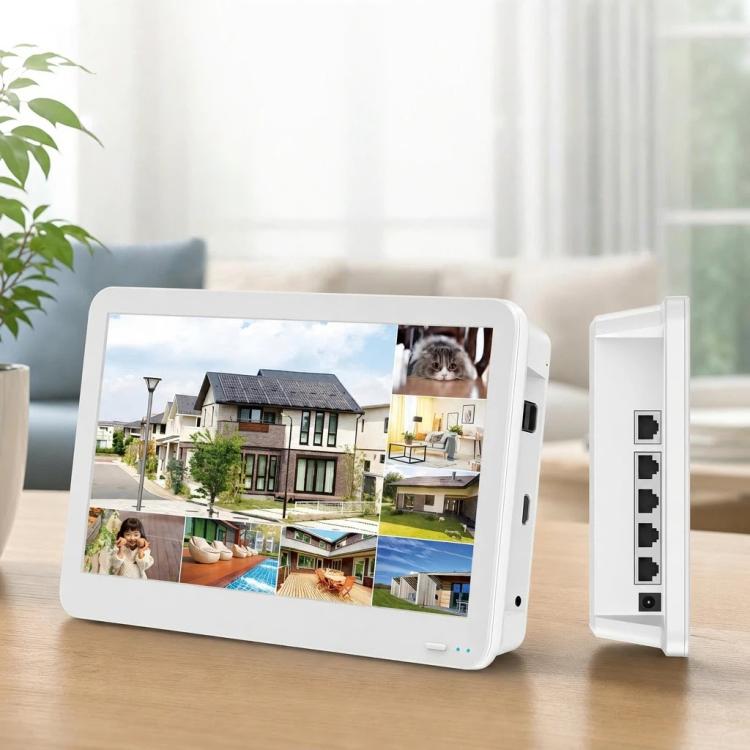 4K 8MP POE NVR With 11.6-Inch Monitor H.265 Network Video Recorder For Security Camera System, 4CH, 8CH