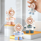 6092 Cartoon Astronaut Fan With Lanyard Portable Mini USB Charging Fan, 6092 Light Blue, 6092 Pink, 6092 Dark Gray