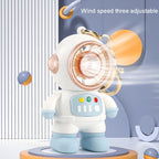6092 Cartoon Astronaut Fan With Lanyard Portable Mini USB Charging Fan, 6092 Light Blue, 6092 Pink, 6092 Dark Gray