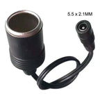 DC 5.5 x 2.1 mm Plug To Cigarette Lighter Mother Seat With DC Power Cord, DC 5.5 x 2.1mm Plug