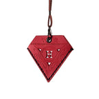 Car Pendant Triangular Ping An Charm Bag Leather Rearview Mirror Ornament, Triangular Red, Triangular Yellow, Triangular Black