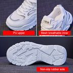 811-1 Spring Breathable Casual Shoes Leather-paneled Mesh Ladies Sports Shoes, 35, 36, 37, 38, 39, 40