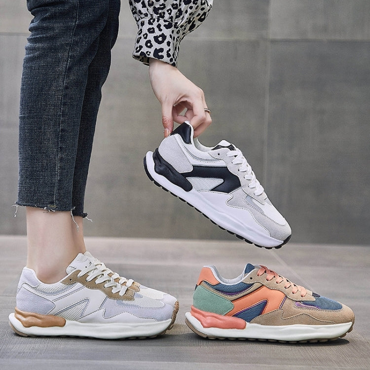 LY-982 Breathable and Comfortable Running Shoes PU Stitching Mesh Casual Shoes, 35, 36, 37, 38, 39, 40