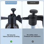 2L Foam Sprayer Pressure Spray Bottle for Car Washing Plants Watering Fertilizing, 9321F Transparent Black
