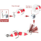 W.P.E PMG-M Foam Hook Soft Worm Bait Three Anchor Hook Fake Lures, M