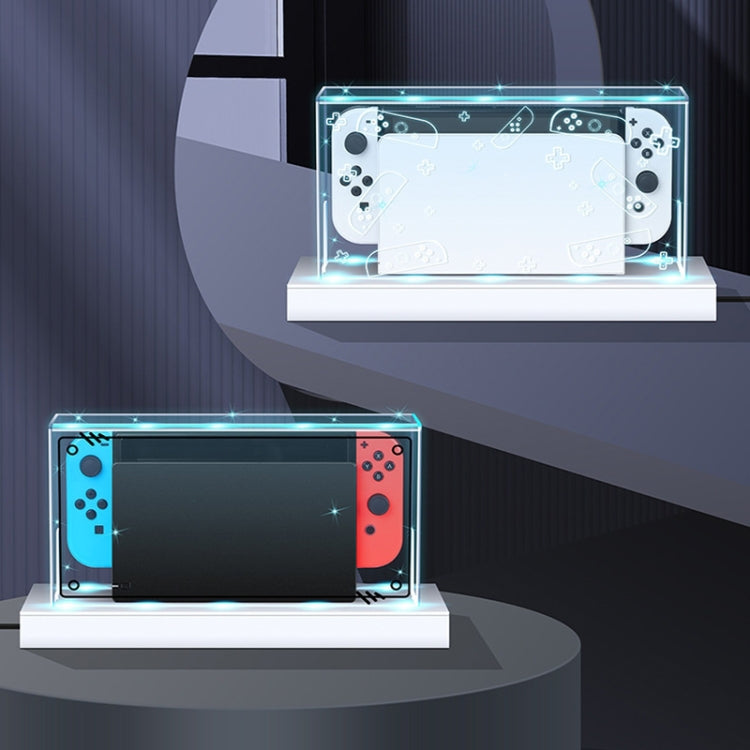 035 for Nintendo Switch/Oled Game Console Display Luminous Base Dustproof Cover, Spec:, Light Base, Transparent, White Label, Black Label, Handle, Jet Warrior, Noble