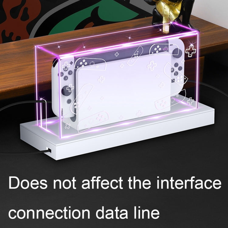 035 for Nintendo Switch/Oled Game Console Display Luminous Base Dustproof Cover, Spec:, Light Base, Transparent, White Label, Black Label, Handle, Jet Warrior, Noble