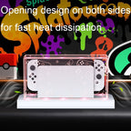 035 for Nintendo Switch/Oled Game Console Display Luminous Base Dustproof Cover, Spec:, Light Base, Transparent, White Label, Black Label, Handle, Jet Warrior, Noble