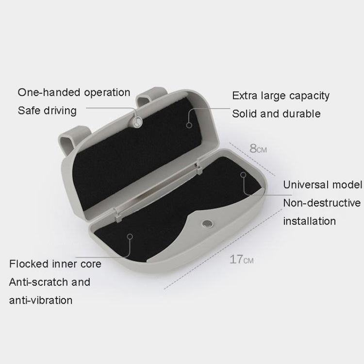 Multifunctional Car Glasses Box Car Sunshine Board Tickets Glasses Clamp, Back Double Snap Grey, Back Double Snap Beige, Back Double Snap Black, Back Double Snap Red