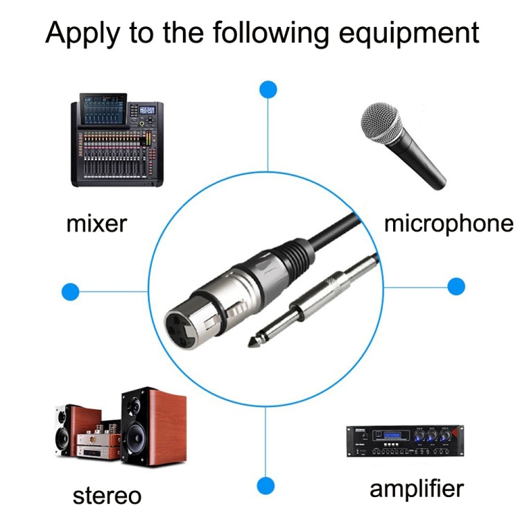 6.35mm Caron Female To XLR 2pin Balance Microphone Audio Cable Mixer Line, 0.5m, 1m, 1.5m, 2m, 3m, 5m, 10m, 15m, 20m, 30m