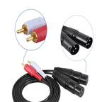 2RCA To 2XLR Speaker Canon Cable Audio Balance Cable, 0.5m, 1m, 1.5m, 3m