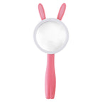 2275 5X/10X Cartoon Animal Handheld Children Science Experiment Magnifying Glass, Pink Rabbit, Coffee Calf, Yellow Deer, Green Frog, Blue Cat