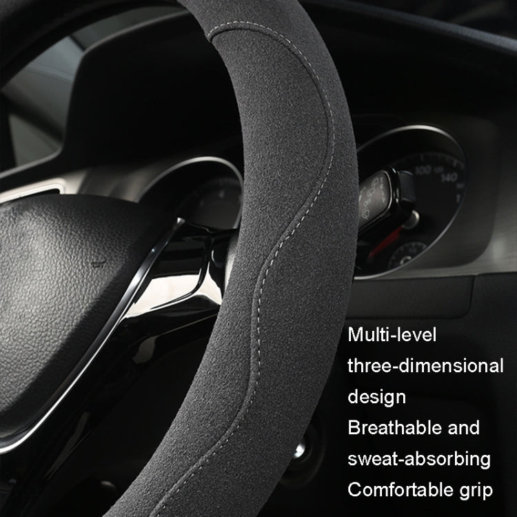 Turned Fur D Type Steering Wheel Cover, Turned Fur Gray, Turned Fur Carbon Gray, Turned Fur Black Red, Turned Fur Black Gray, Turned Fur Black Blue