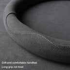 Turned Fur D Type Steering Wheel Cover, Turned Fur Gray, Turned Fur Carbon Gray, Turned Fur Black Red, Turned Fur Black Gray, Turned Fur Black Blue