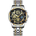 BINBOND 4010 Multifunctional Waterproof Hollowed Luminous Quartz Watch