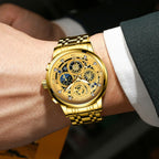 BINBOND 4010 Multifunctional Waterproof Hollowed Luminous Quartz Watch