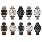 BINBOND B3591 30m Waterproof Luminous Calendar Men Watch, Rose Gold-Black, Rose Gold-White, Black Steel-Black, White Steel-Black, White Steel-White, Brown Leather-Rose-Black, Brown Leather-Rose-White, Black Leather-White-Black, Brown Leather-White-Whit...