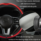 Car Steering Wheel Carbon Fiber Breathable Wear-resistant Leather Case, 38cm